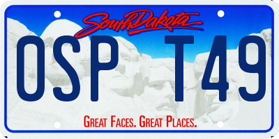 SD license plate 0SPT49