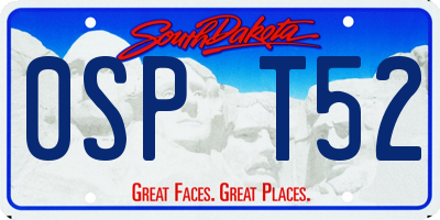 SD license plate 0SPT52