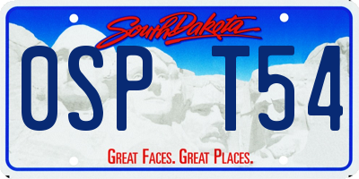 SD license plate 0SPT54