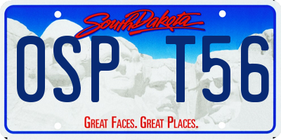 SD license plate 0SPT56