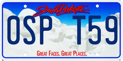 SD license plate 0SPT59