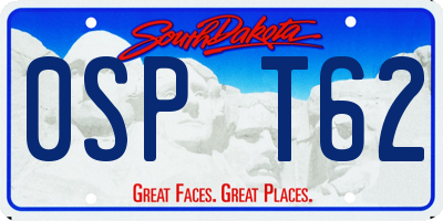SD license plate 0SPT62