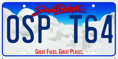 SD license plate 0SPT64