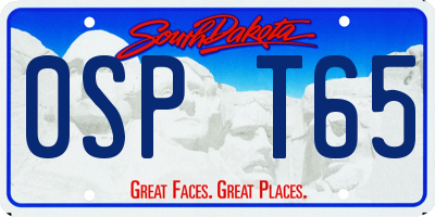 SD license plate 0SPT65
