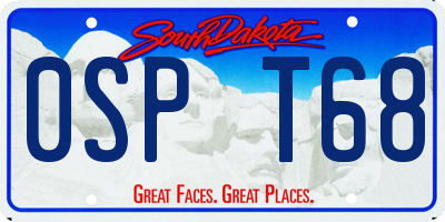 SD license plate 0SPT68