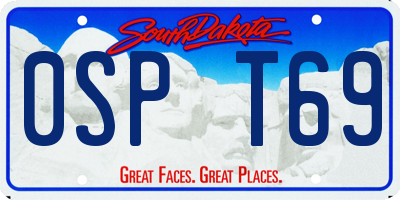 SD license plate 0SPT69