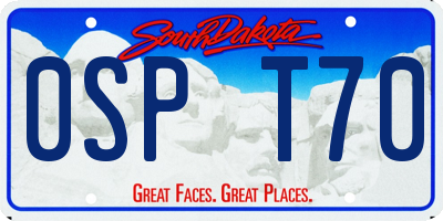 SD license plate 0SPT70