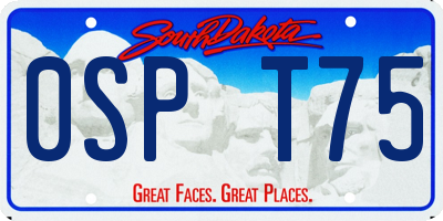 SD license plate 0SPT75
