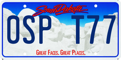 SD license plate 0SPT77