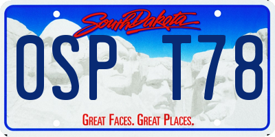 SD license plate 0SPT78