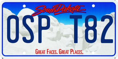 SD license plate 0SPT82