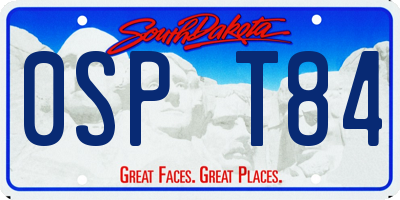SD license plate 0SPT84