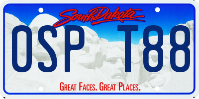 SD license plate 0SPT88