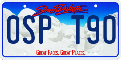 SD license plate 0SPT90
