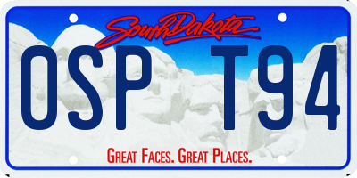 SD license plate 0SPT94