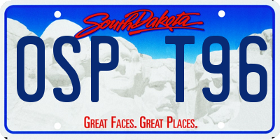 SD license plate 0SPT96