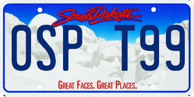 SD license plate 0SPT99