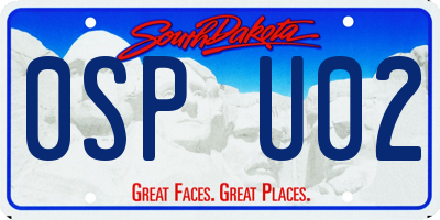 SD license plate 0SPU02