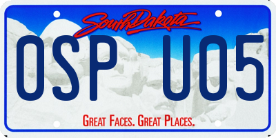 SD license plate 0SPU05