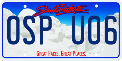 SD license plate 0SPU06