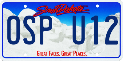 SD license plate 0SPU12