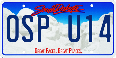 SD license plate 0SPU14