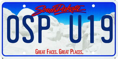SD license plate 0SPU19