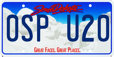 SD license plate 0SPU20