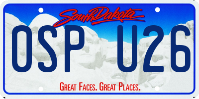 SD license plate 0SPU26