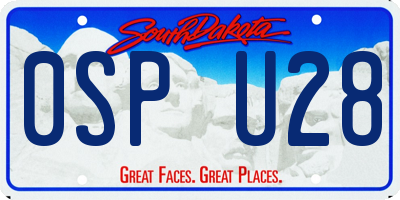 SD license plate 0SPU28