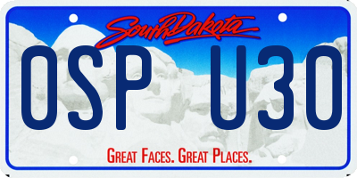 SD license plate 0SPU30