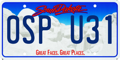 SD license plate 0SPU31