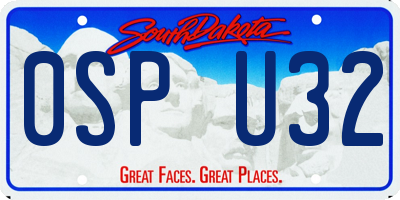 SD license plate 0SPU32