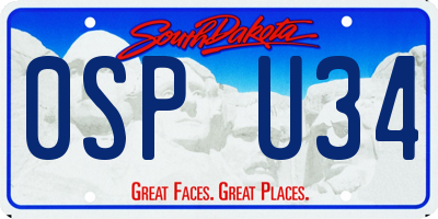 SD license plate 0SPU34