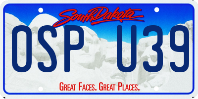 SD license plate 0SPU39