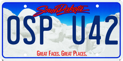 SD license plate 0SPU42