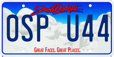 SD license plate 0SPU44