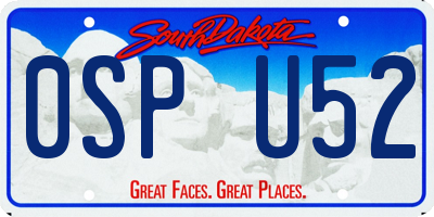 SD license plate 0SPU52