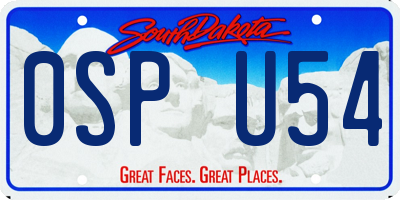 SD license plate 0SPU54