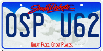 SD license plate 0SPU62