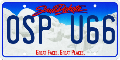 SD license plate 0SPU66