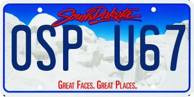 SD license plate 0SPU67