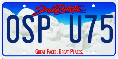 SD license plate 0SPU75