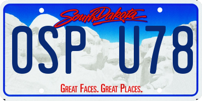 SD license plate 0SPU78