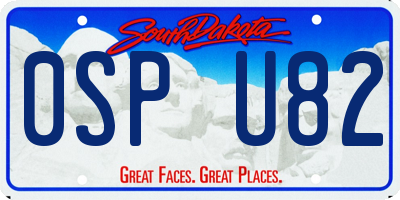SD license plate 0SPU82