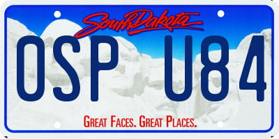 SD license plate 0SPU84