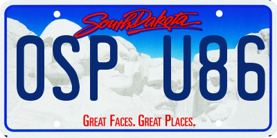 SD license plate 0SPU86