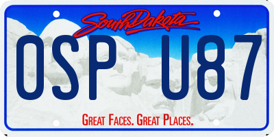SD license plate 0SPU87