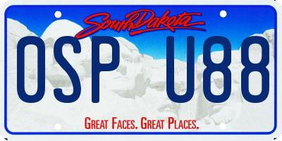 SD license plate 0SPU88