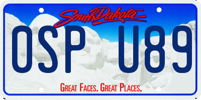 SD license plate 0SPU89
